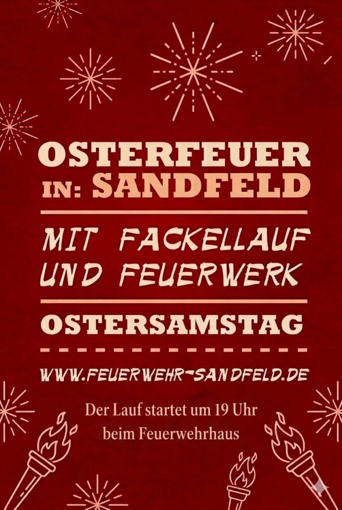 Plakat Osterfeuer Sandfeld